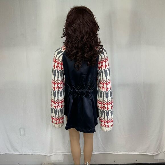 Anthropologie Sleeping On Snow Intarsia fair isle wool blend sweater cardigan S - Picture 7 of 14